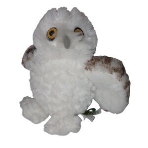 Wild Republic Plush Snowy Owl‎ 7” White Brown Soft Stuffed Animal realistic
